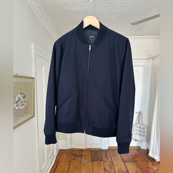 A.P.C. Jackets & Blazers - APC Dark Navy (almost black) wool bomber jacket